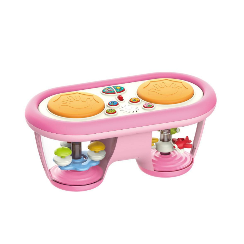 Gyerekeknek szóló elektronikus dob- és billentyűzet játék fényekkel és zenével, műanyagból, 0–3 éveseknek, márka Qu'an fort