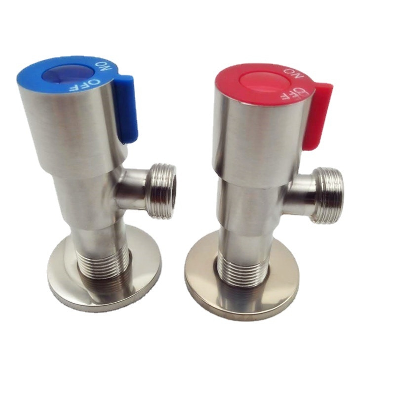 304 rozsdamentes acél háromszögletű szelep, modell r012; szerelés: forgó; üzemi nyomás: 0.8 MPa; alkalmazás: csaptelek