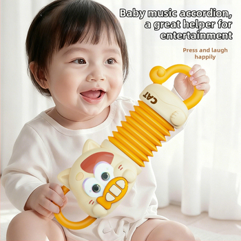 Jucărie muzicală cu acordeon din plastic pentru copii cu vârsta 4–6 ani, unisex, pian tras de mână pentru educație timpurie.