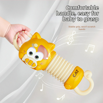 Jucărie muzicală cu acordeon din plastic pentru copii cu vârsta 4–6 ani, unisex, pian tras de mână pentru educație timpurie.