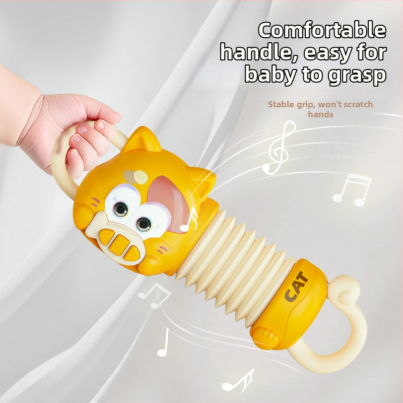 Jucărie muzicală cu acordeon din plastic pentru copii cu vârsta 4–6 ani, unisex, pian tras de mână pentru educație timpurie.