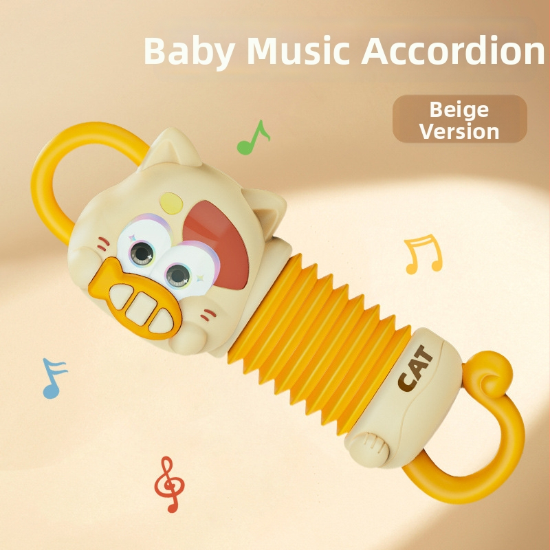 Jucărie muzicală cu acordeon din plastic pentru copii cu vârsta 4–6 ani, unisex, pian tras de mână pentru educație timpurie.