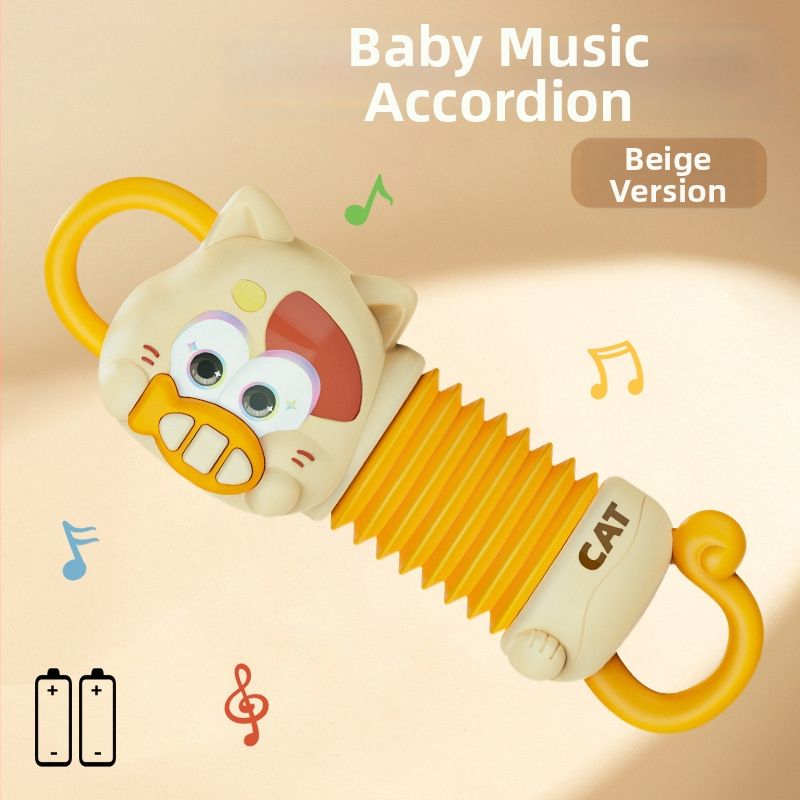 Jucărie muzicală cu acordeon din plastic pentru copii cu vârsta 4–6 ani, unisex, pian tras de mână pentru educație timpurie.