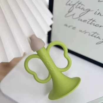 Unique élelmiszer-minőségű szilikon baba-trumpet játék, rágásra és fújásra, 3 hangszeres zenei játék 0–3 éveseknek