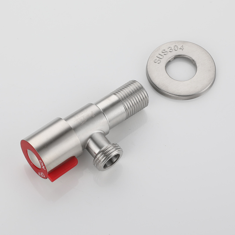 Ventil unghiular din oțel inoxidabil 304, montaj în perete, model s005, presiune de lucru 1,6 MPa, diametru interior 8 mm