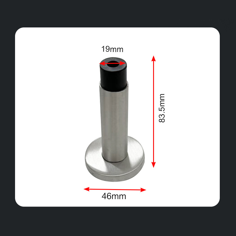 Rozsdamentes acél ajtóstop, modell Pipe Top D-type, padlóra szerelhető, standard kivitel, kézi működtetés