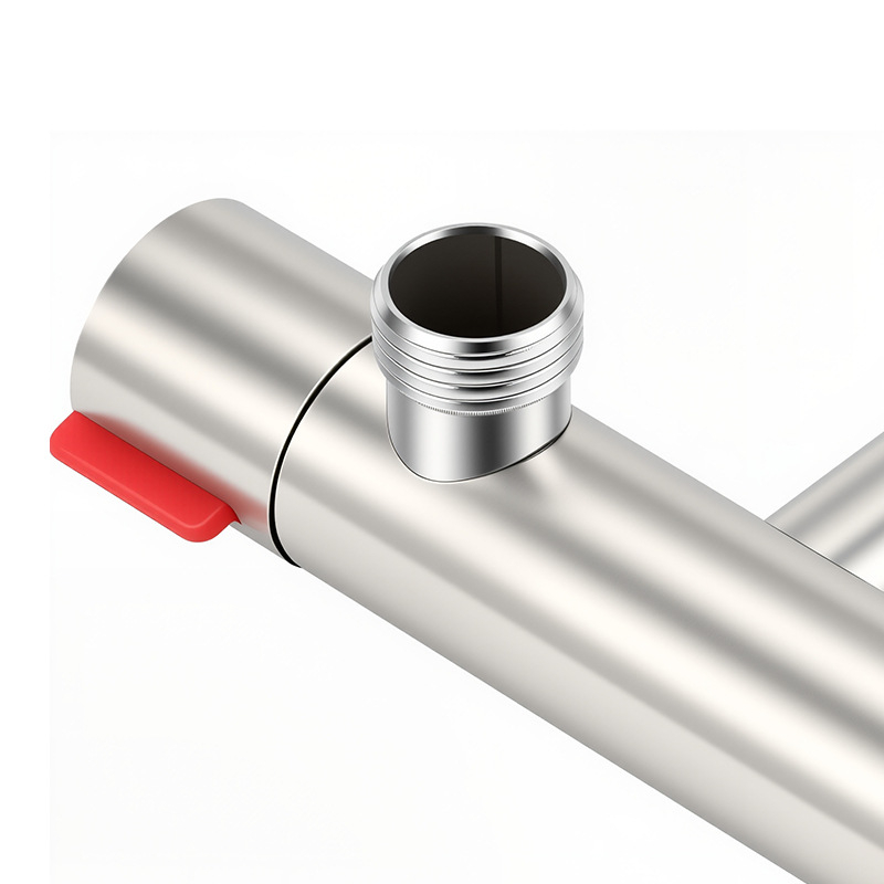 Conector robinet pentru mașina de spălat, 1 intrare, 2 ieșiri, robinet cu 3 căi, control dual, oțel inoxidabil, model 1040, Sibai show