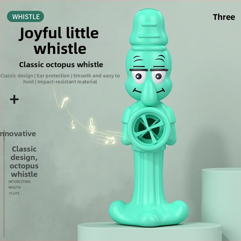 Instrument muzical pentru copii – fluier de gură cu design caracatiță, ABS, pentru educație timpurie, 4–6 ani