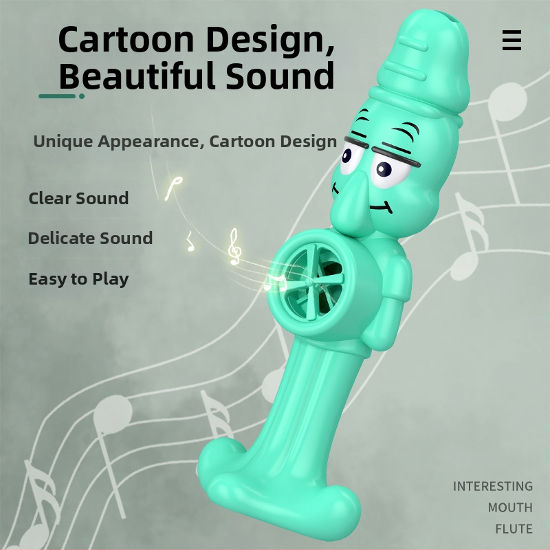 Instrument muzical pentru copii – fluier de gură cu design caracatiță, ABS, pentru educație timpurie, 4–6 ani