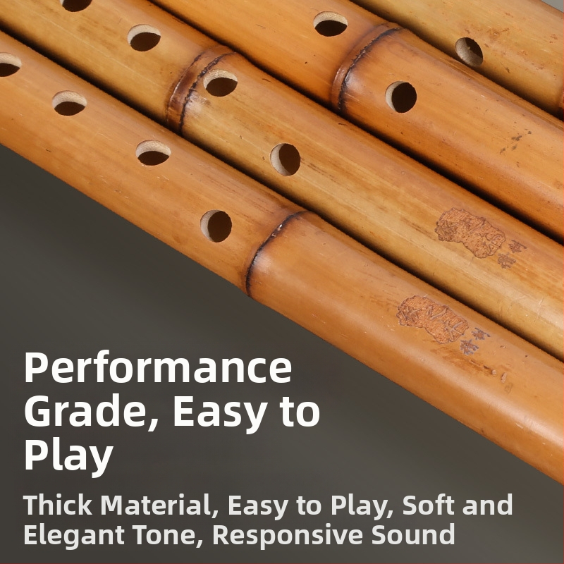 Flaută din bambus, scurtă, stil antic, 8 găuri, pentru începători, cheie F (8 găuri; scurtă; stil antic; pentru începători; cheie F)