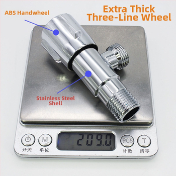 Valvă unghiulară cu corp din cupru gros pentru apă caldă și rece – diametru interior 2 mm, conexiune filetată, pentru sistem de duș