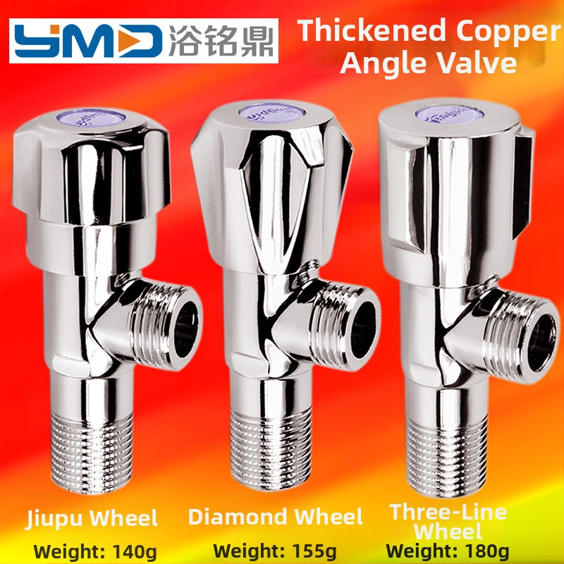 Valvă unghiulară cu corp din cupru gros pentru apă caldă și rece – diametru interior 2 mm, conexiune filetată, pentru sistem de duș