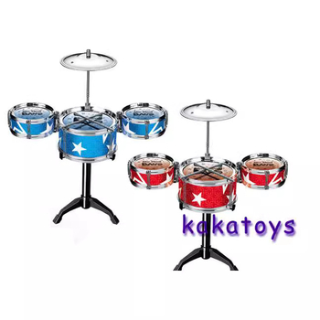 Детски джаз барабани – пластмасова конструкция, цветна опаковка, унисекс, възраст 15–35 г