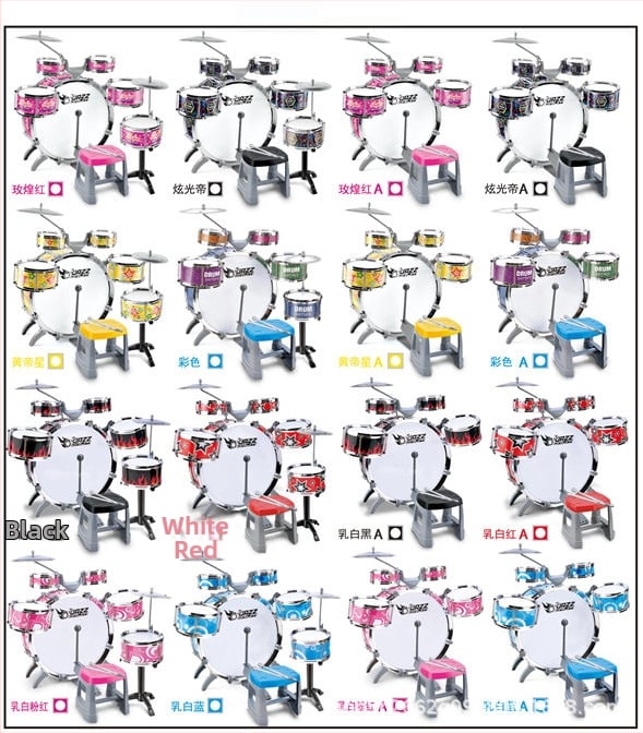 Set de tobe pentru copii – material plastic, brand CX, origine Shantou, Guangdong, destinat copiilor 4-6 ani.