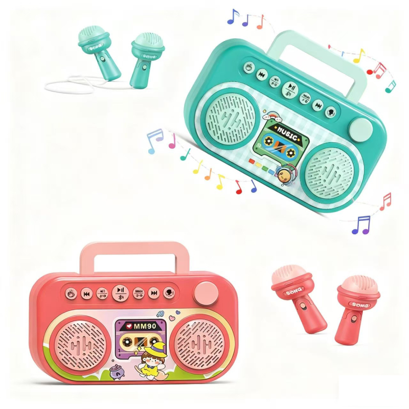 Edukativni Bluetooth karaoke mikrofon za djecu, unisex, 4-6 godina, plastično kućište, interaktivna igra roditelj-dijete