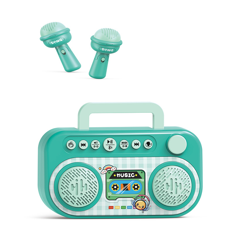 Edukativni Bluetooth karaoke mikrofon za djecu, unisex, 4-6 godina, plastično kućište, interaktivna igra roditelj-dijete