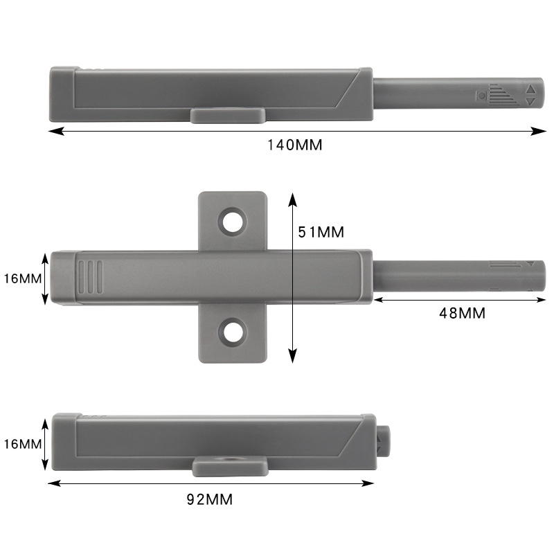 Ușă de garderobă – rebounder greu, construcție din plastic, brand Peeco/Pinchao hardware, model Rebounder, pentru dulapuri, turnare prin injecție