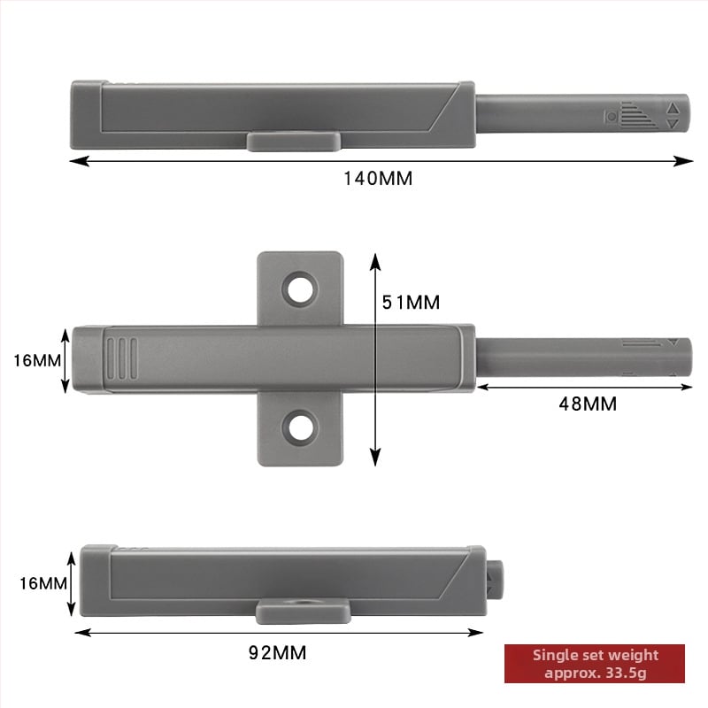 Ușă de garderobă – rebounder greu, construcție din plastic, brand Peeco/Pinchao hardware, model Rebounder, pentru dulapuri, turnare prin injecție