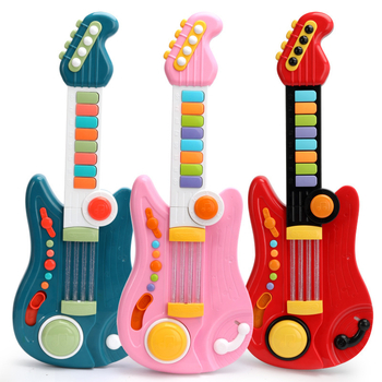 Dječja glazbena gitara-gračka, prijenosna i sklopiva, interaktivni plastični instrument za rani razvoj (4–6 godina)