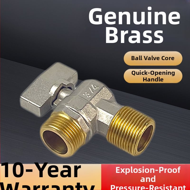 Valvă unghiulară din cupru pentru apă, cu filet rotativ, pentru boiler, flux unic, acționare manuală