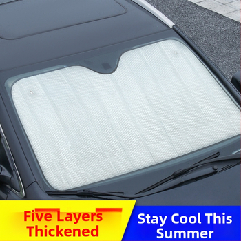 Protecție solară auto cu folie de aluminiu în 5 straturi pentru izolație termică, stil minimalist, fixare cu ventuză