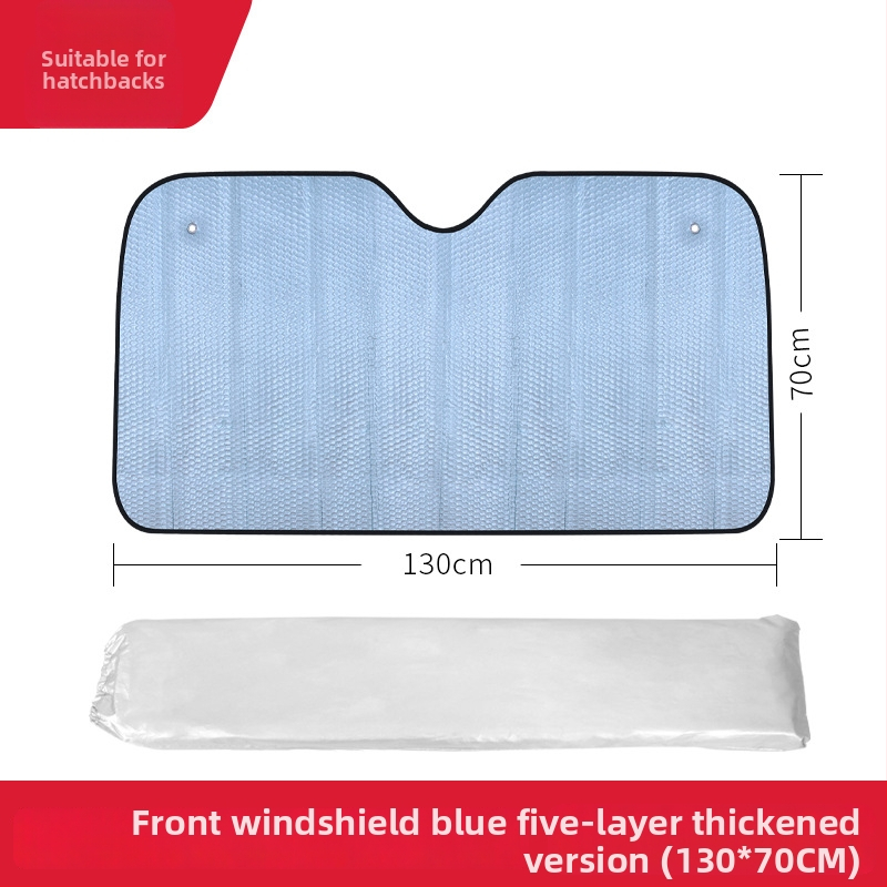 Protecție solară auto cu folie de aluminiu în 5 straturi pentru izolație termică, stil minimalist, fixare cu ventuză