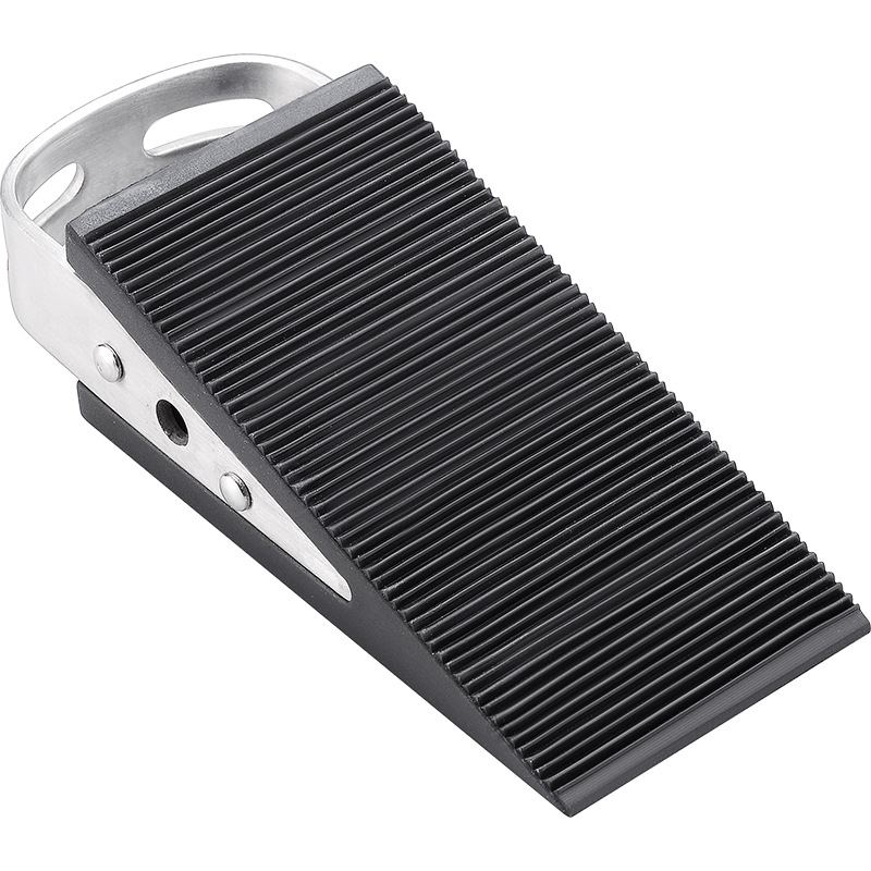 Plug pentru ușă, montat pe podea — cauciuc și oțel inoxidabil 304, finisaj periat, model BF-A933-SS, protecție împotriva vântului