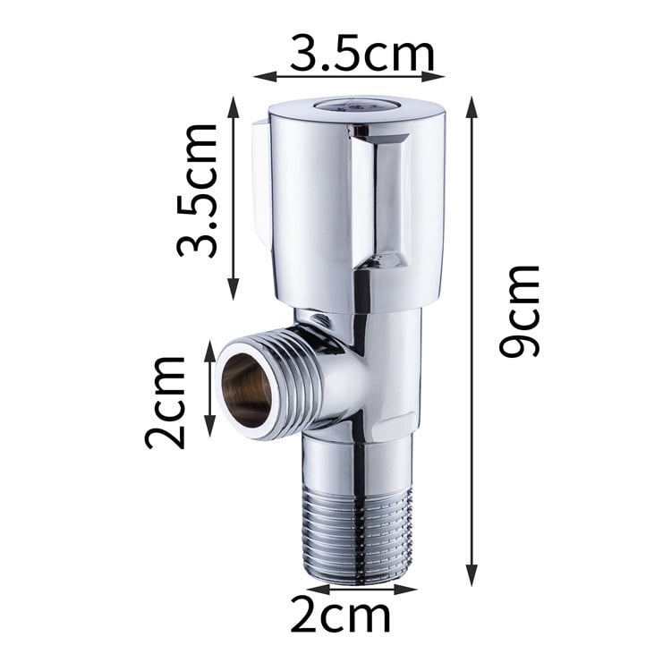 Ъглов вентил от меден корпус, 1/2'' вход, Ø18 mm, стенен монтаж, висок дебит