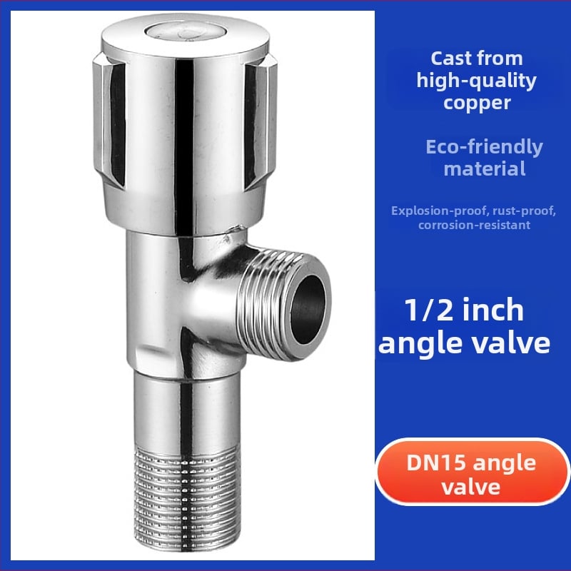Supapă unghiulară din alamă D-6021, montaj în perete, diametru interior 20 mm, presiune de lucru 0,75 MPa, potrivită pentru toaletă, robinet și boiler