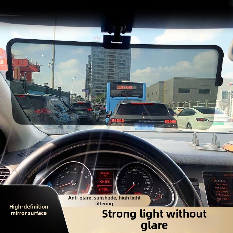 Oglindă auto anti-orbire zi/noapte, parasolar auto, din plastic, montaj încorporat, compatibil universal