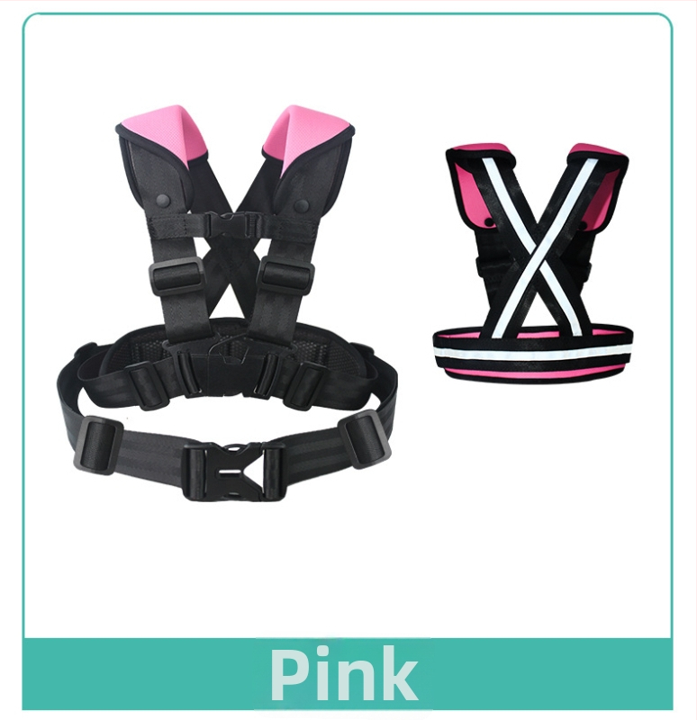 Vestă de siguranță pentru copii pentru ciclism - material poliester, proiectată pentru siguranța copiilor în timpul mersului.