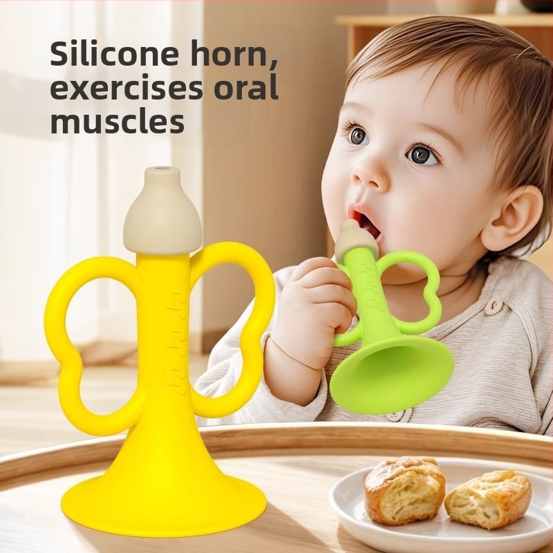 Jucărie trompetă pentru copii, de suflat — silicon, difuzor mic, potrivită pentru 14+
