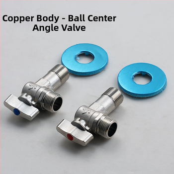 Valvă unghiulară centrală cu debit mare, corp din cupru, montaj pe perete, pentru toaletă și boiler, presiune de lucru 0,8 MPa