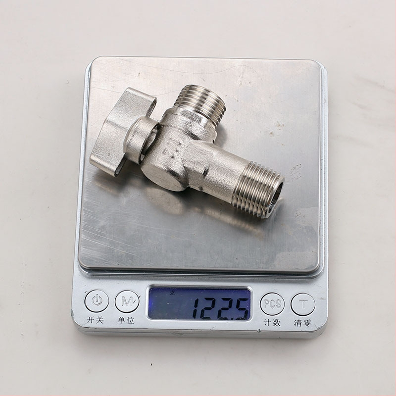 Valvă unghiulară centrală cu debit mare, corp din cupru, montaj pe perete, pentru toaletă și boiler, presiune de lucru 0,8 MPa