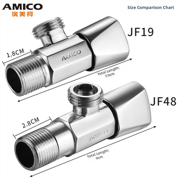 Amico supapă triunghiulară din alamă, JF, DN15s, filet exterior, 180 g