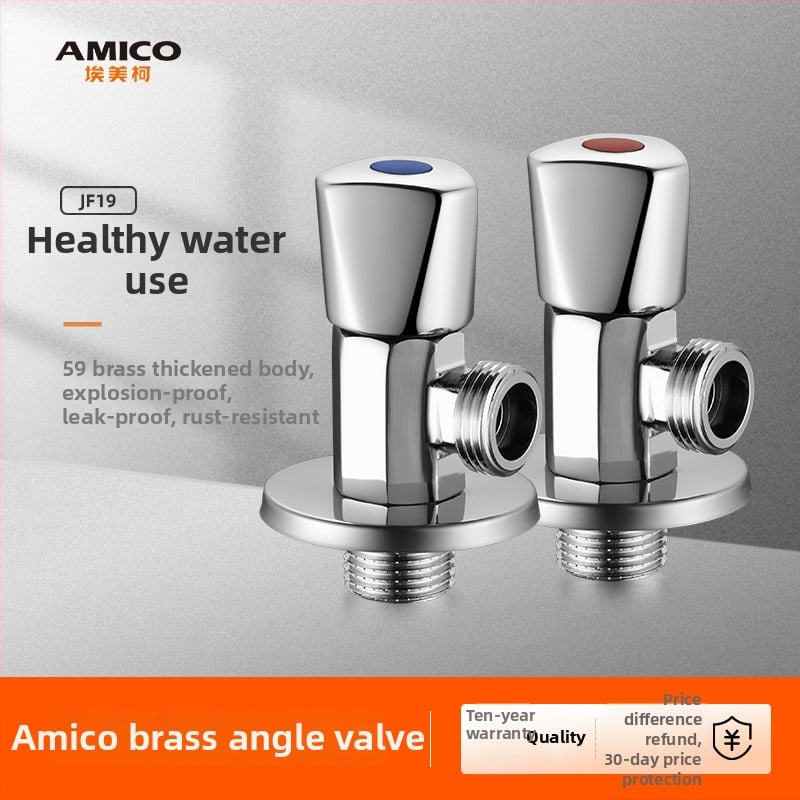 Amico supapă triunghiulară din alamă, JF, DN15s, filet exterior, 180 g