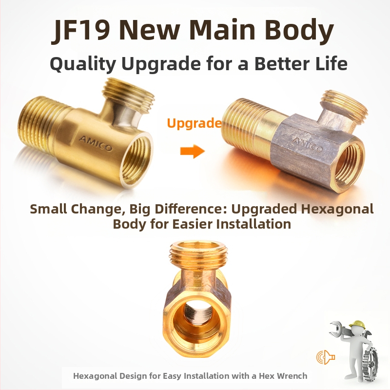 Amico supapă triunghiulară din alamă, JF, DN15s, filet exterior, 180 g