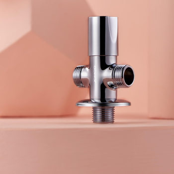 Valvă unghiulară Jomoo, 3 căi, model 74085-580, cupru, montaj filet, design modern