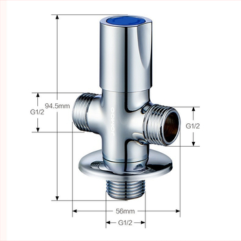 Valvă unghiulară Jomoo, 3 căi, model 74085-580, cupru, montaj filet, design modern