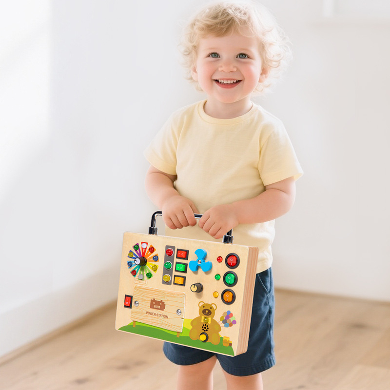 Bloc LED din lemn | Jucărie educativă pentru copii 4–6 ani | dezvoltă coordonarea mână‑vede, abilități cognitive și senzoriale