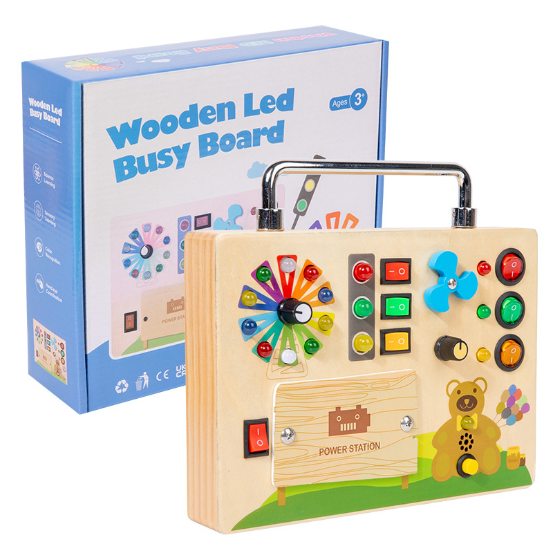 Bloc LED din lemn | Jucărie educativă pentru copii 4–6 ani | dezvoltă coordonarea mână‑vede, abilități cognitive și senzoriale