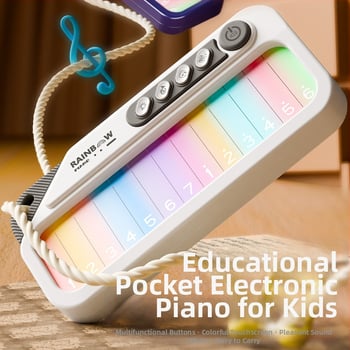 Jucărie-pian electronic din plastic, touchscreen, alimentare cu baterii, pentru copii 4–6 ani, cutie muzicală educațională