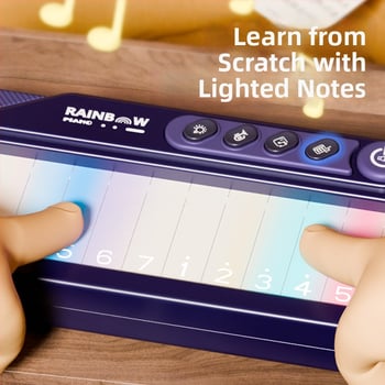 Jucărie-pian electronic din plastic, touchscreen, alimentare cu baterii, pentru copii 4–6 ani, cutie muzicală educațională