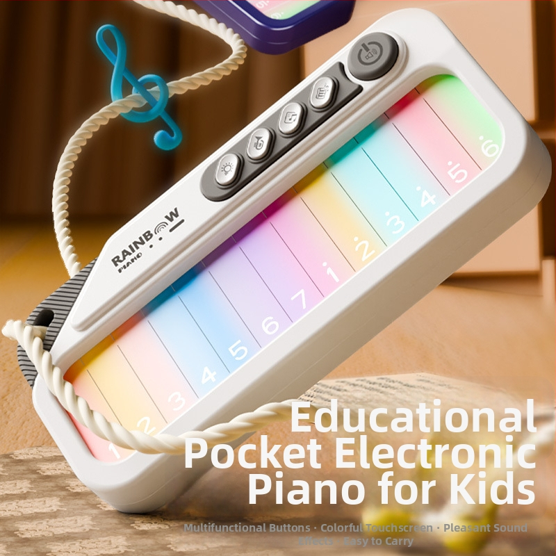 Jucărie-pian electronic din plastic, touchscreen, alimentare cu baterii, pentru copii 4–6 ani, cutie muzicală educațională