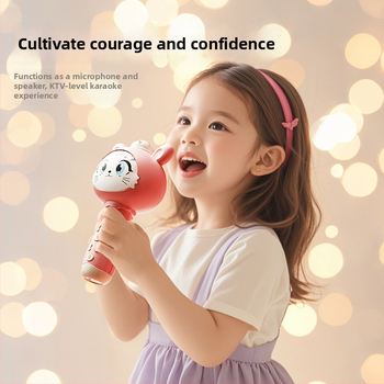 Microfon Bluetooth wireless pentru copii — Jucărie muzicală de karaoke și învățare timpurie pentru 4–6 ani