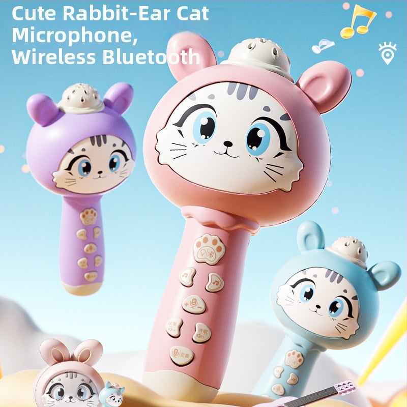 Microfon Bluetooth wireless pentru copii — Jucărie muzicală de karaoke și învățare timpurie pentru 4–6 ani