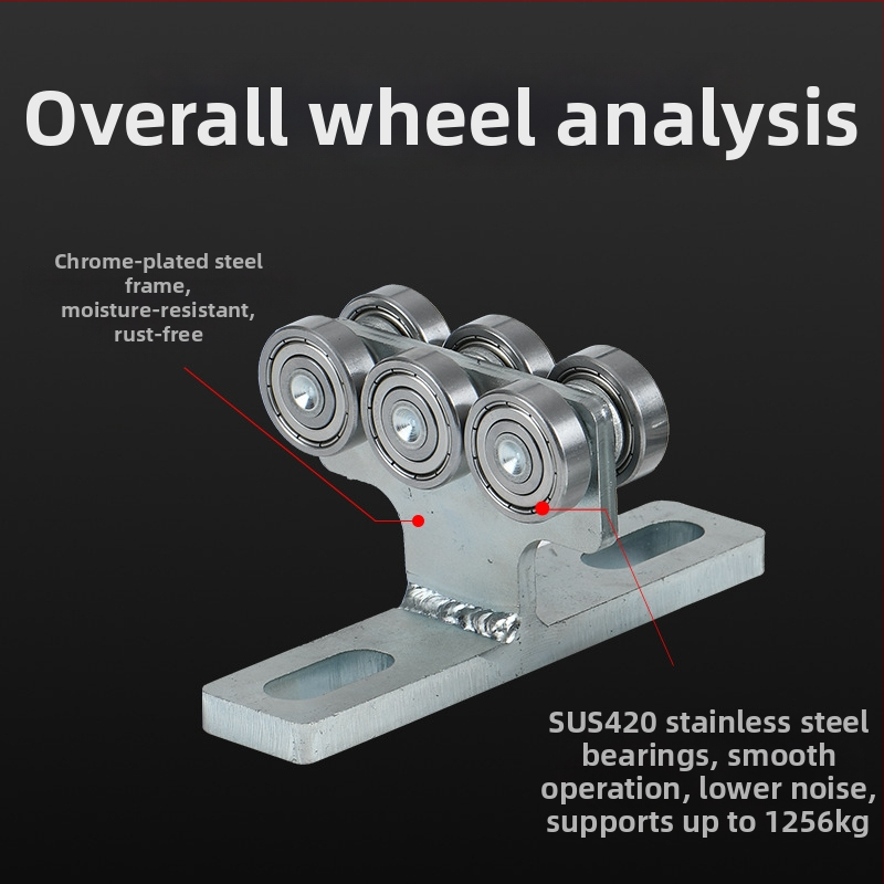 Rola în formă de T, cu rulment, pentru tracțiune, ghidaj cu canelură pentru uși și ferestre glisante (Cod HH004; Material: Fier, S45C; Utilizare: linie de asamblare)