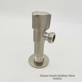 Valvă unghiulară prelungită din oțel inoxidabil, model KLE-18194, montaj pe perete, presiune nominală 0,6 MPa, temperatură de funcționare 60°C