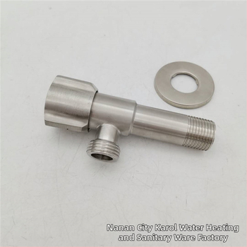 Valvă unghiulară prelungită din oțel inoxidabil, model KLE-18194, montaj pe perete, presiune nominală 0,6 MPa, temperatură de funcționare 60°C