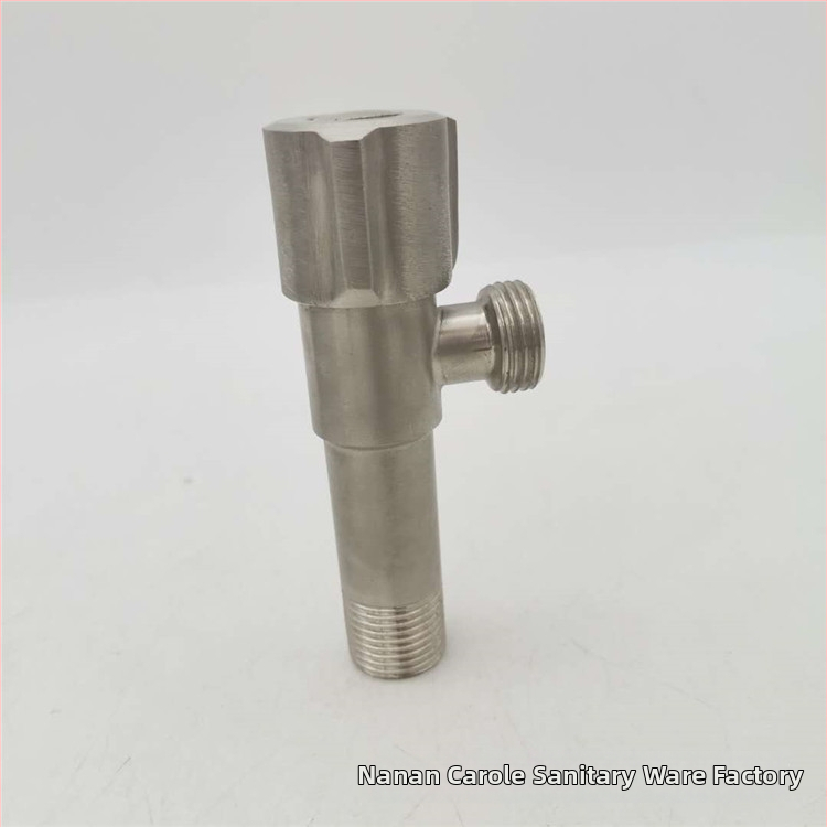 Valvă unghiulară prelungită din oțel inoxidabil, model KLE-18194, montaj pe perete, presiune nominală 0,6 MPa, temperatură de funcționare 60°C